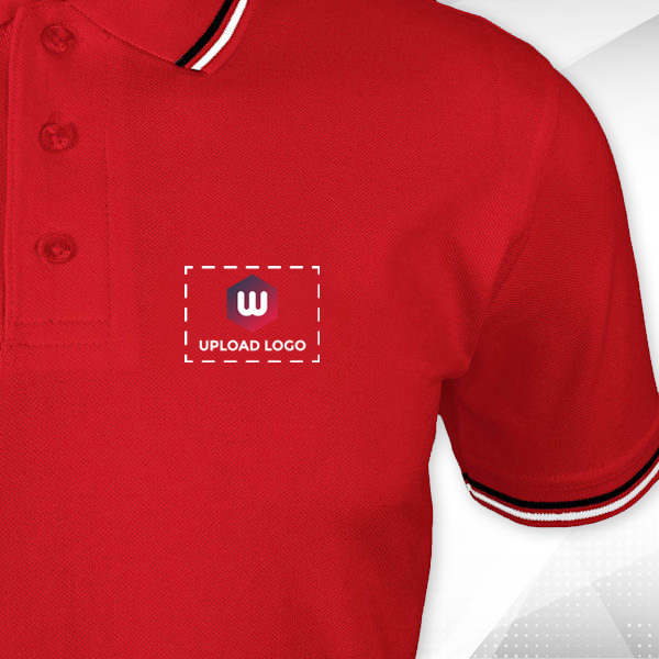 AWG Sport Giza Polo T-shirt for Men Red – Custom Logo Left Chest & Right Arm-2