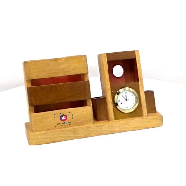Wooden Calendar & Clock Customize Table Top-3