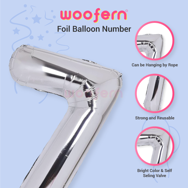 Number 7 Silver Foil Balloon 16 inch-3