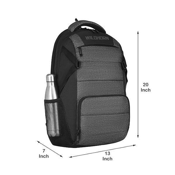 WILDHORN Premium Laptop Backpack ( Brushed Grey & Black)-1
