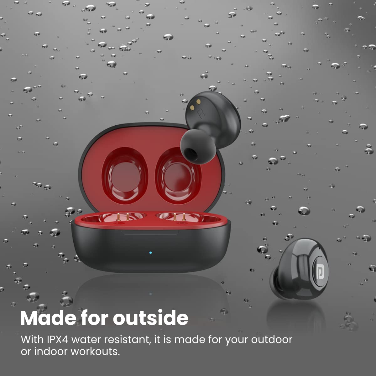 Portronics Harmonics Twins S3 Earbuds,20 Hr Playtime (RED)-2