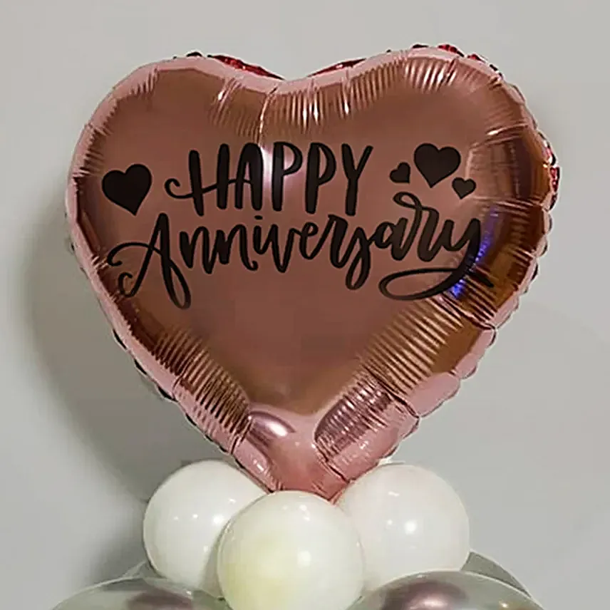 Happy Anniversary Silver Balloon Bouquet-1