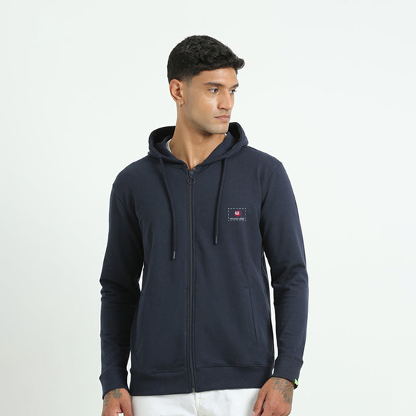 Caslay Zippered Hoodie (Navy Blue)