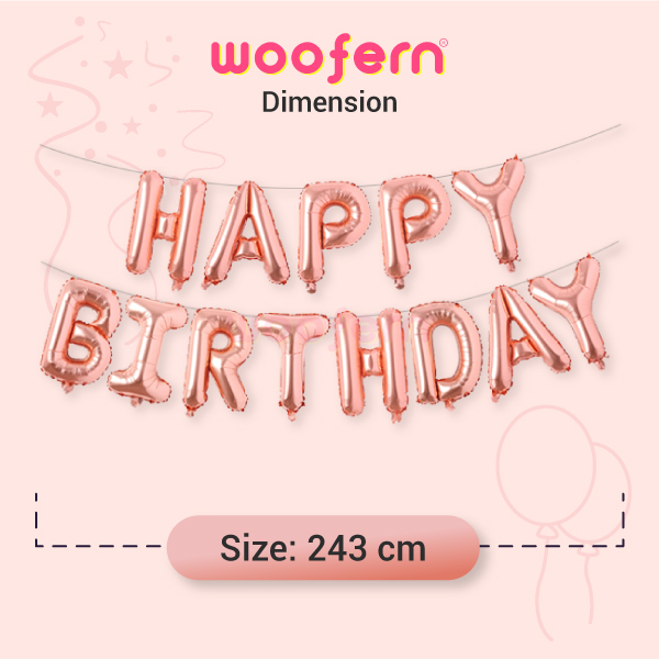 Happy Birthday 13 Pcs Letters Set Foil Balloon (Pink)-2