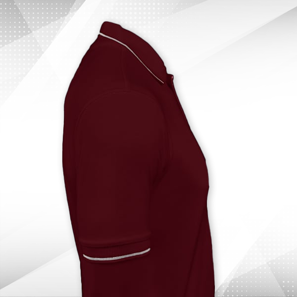 Scott Organic Cotton Polo T-Shirt for Men Maroon with White - Custom Logo Left Chest-2