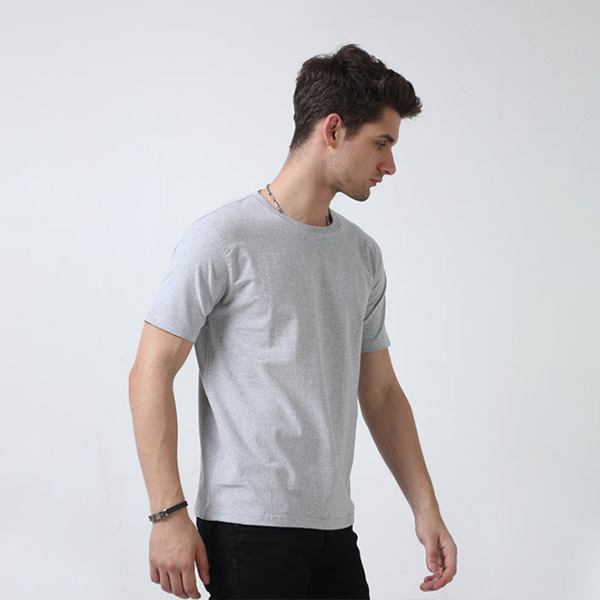 Caslay Crew Neck T-Shirt (Grey Melange)-2