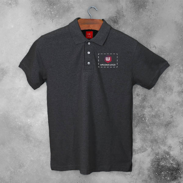 Scott Young Polo T-shirt for Men (Charcoal Grey) - Custom Logo Left Chest & Right Arm-3