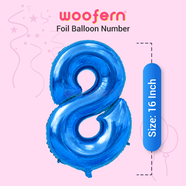 Blue Foil Balloon Number 8 - 16 inch-2