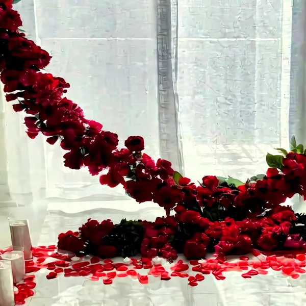 Royal Red Heart Floral Proposal Setup-2
