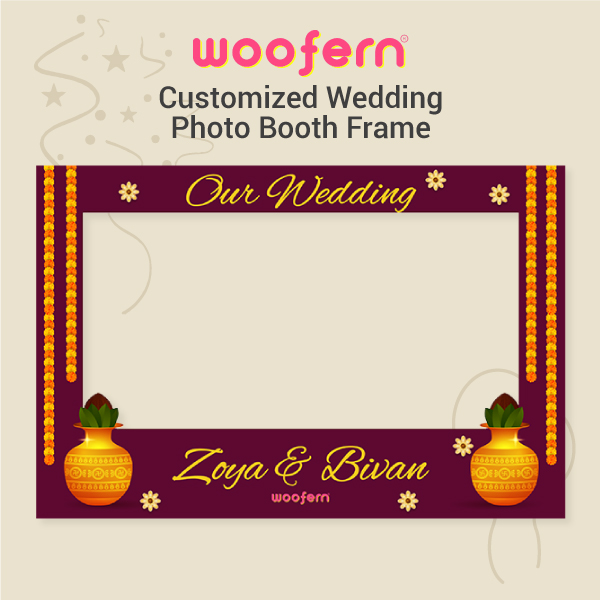 Our Wedding Photo Booth Frame with Cutomize Names