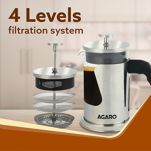 AGARO Crystal French Press Coffee Maker - 600 ML-2