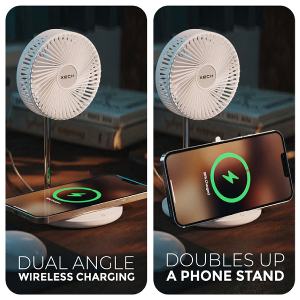 XECH Aerocharge - Table fan with fast 15W wireless charger-5