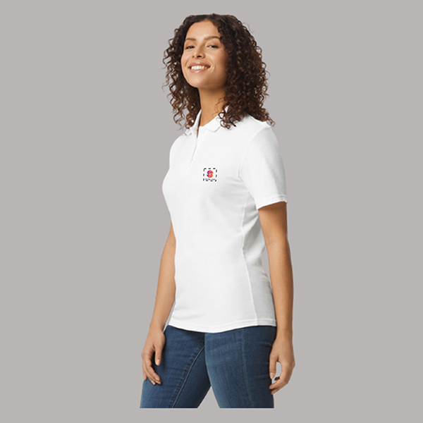Gildan Softstyle Women's Pique Polo White-2