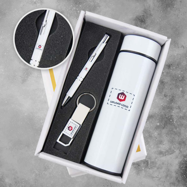 Customized Corporate Gift 3 IN 1 – Bottle Set (White)-0