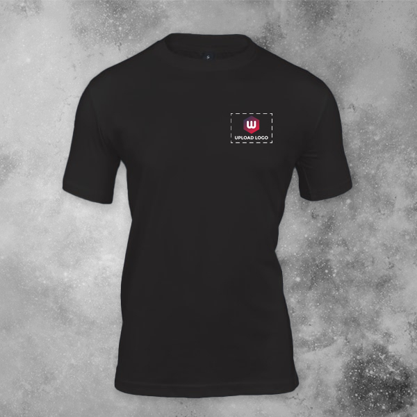 Skinta Fit Half Sleeve Round Neck T-Shirt for Men (Black) - Custom Logo Left Chest-0