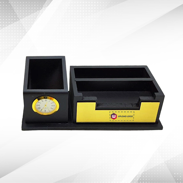 Wooden Pen Stand & Clock