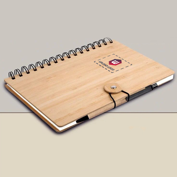 A5 Wiro Bamboo Notebook with Eco Pen-0