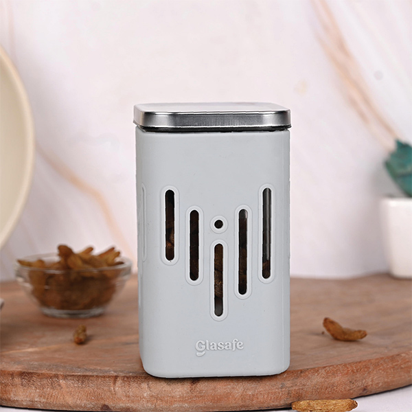 Glasafe HEALTHY MUNCHING COMBO Glass Container with Silicone Sleeve (250ml) 4pcs - Soothing Slate-0