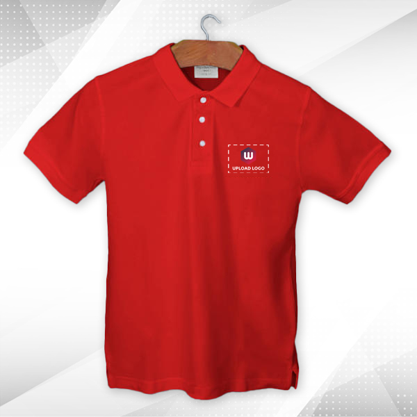 Embroidered Classic Polo T-shirt for Men Red – Custom Logo Left Chest-3