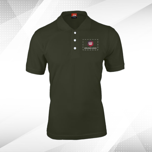 Titlis Polycotton Polo T-shirt for Men (Olive)- Custom Logo Left Chest