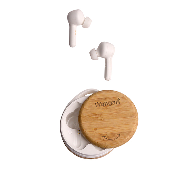 Wangari Cherry Bamboo Wireless Earbuds-2