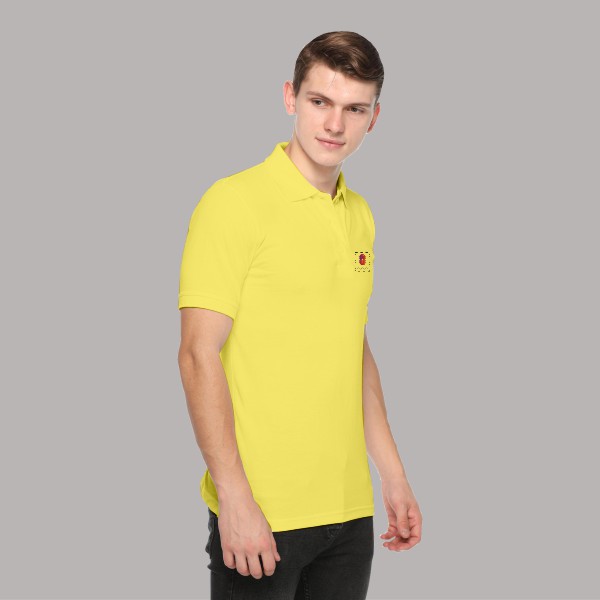 Embroidered FasTees Polo T-shirt for Men (Lemon Yellow)-2