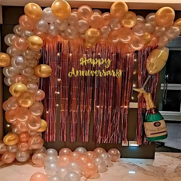 Elegant First Anniversary Hall Decoration-0