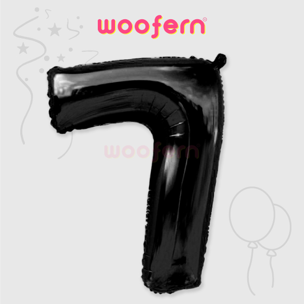 Black Foil Number Balloons 7 - 16  inch