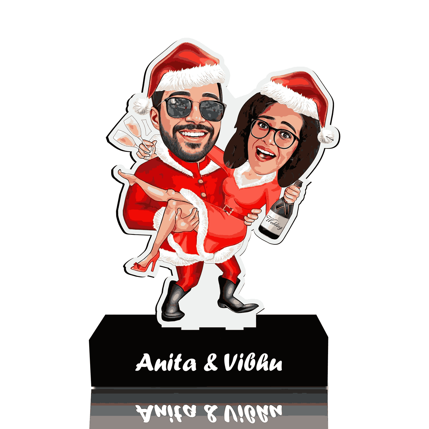 Customized Christmas Couple Caricature-2