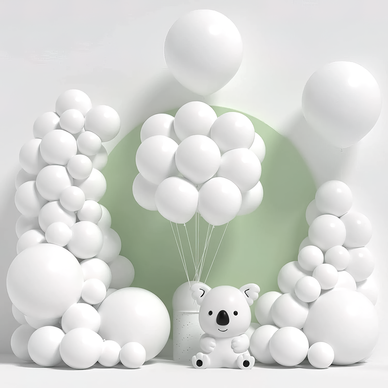 Pastel White Balloons for Party Decoration Pack of 50 pc