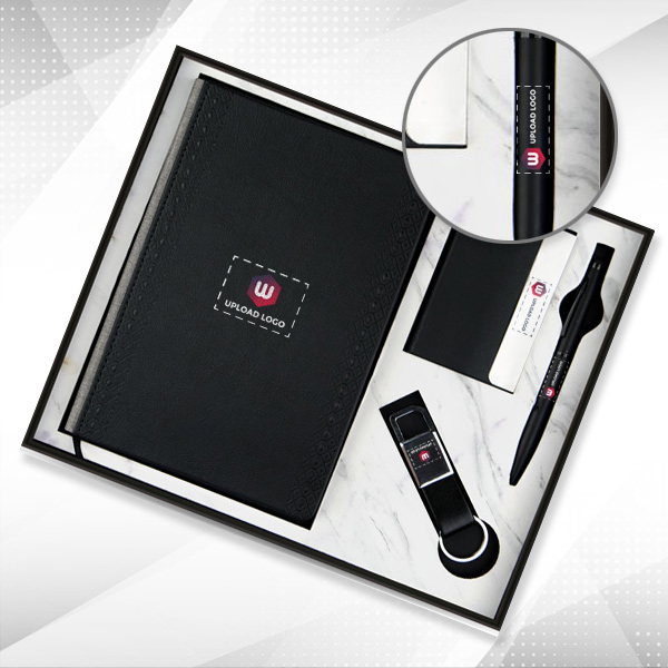 Personalized 4 In 1 Diary Employee Gift Set (Black)-0