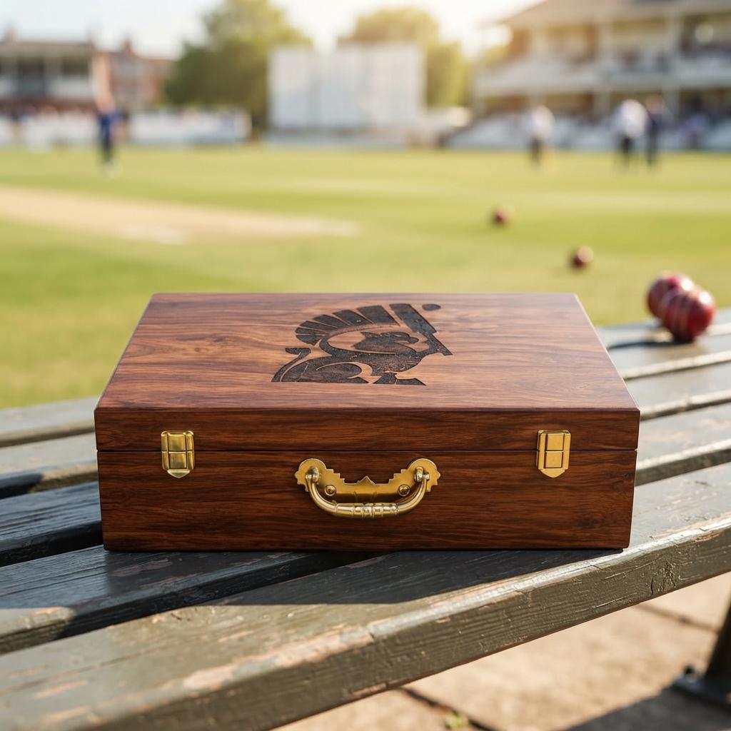 Custom Cricket Wooden Ball Box with Protective Foam-1