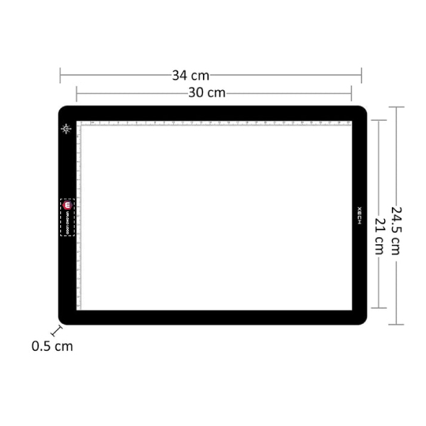 XECH  X-Board Magnetic - LED Drawing Pad A4 Size with Adjustable Brightness & in-Built Scale Drawing Pad-3