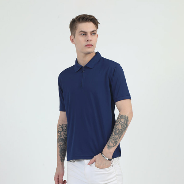 Caslay Quick Dry Polo T-Shirt (Navy Blue)-3