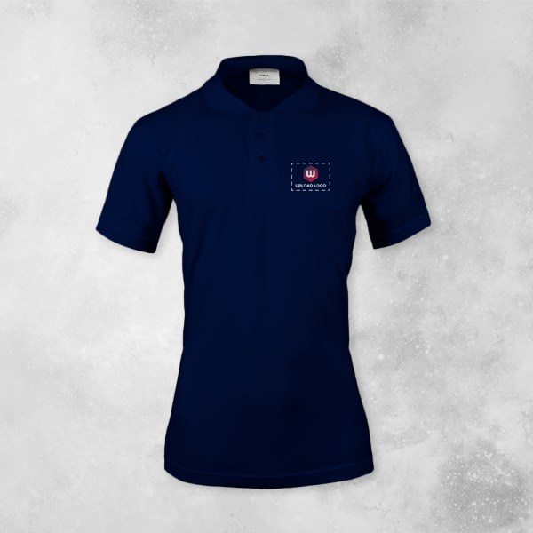Embroidered Classic Polo T-shirt for Women Navy Blue – Custom Logo Left Chest