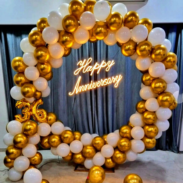 Anniversary Gold & White Love Decoration