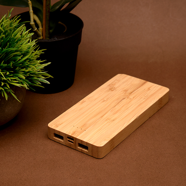 Wangari Aspen 10000mAh Power Bank | Bamboo Wood | Fast Charger | Dual Output:-2 USB HUB-1