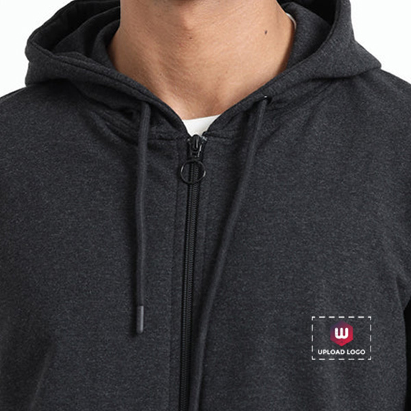 Caslay Zippered Hoodie (Charcoal Melange)-1
