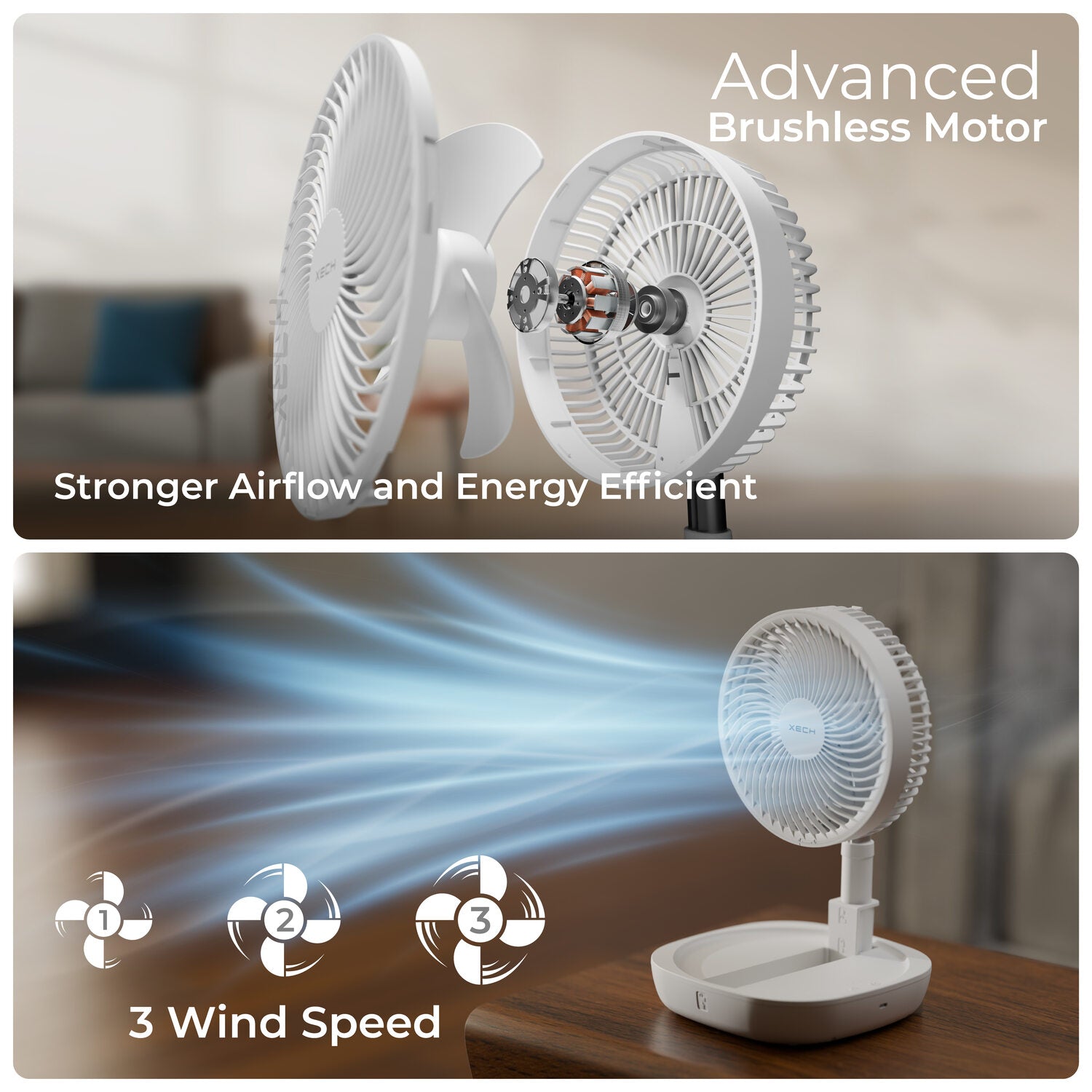 XECH Air Storm II Telescopic Fan with Custom Logo Branding-2