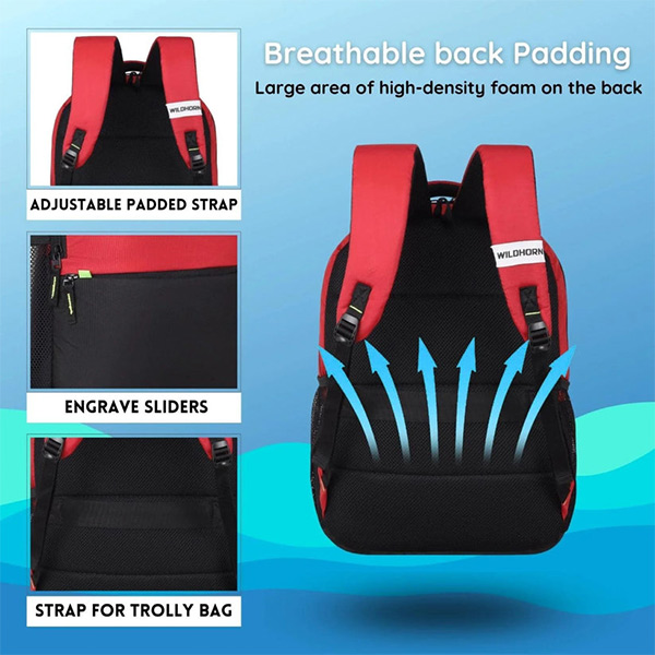 WILDHORN Munich Laptop Backpack (Red & Black)-6