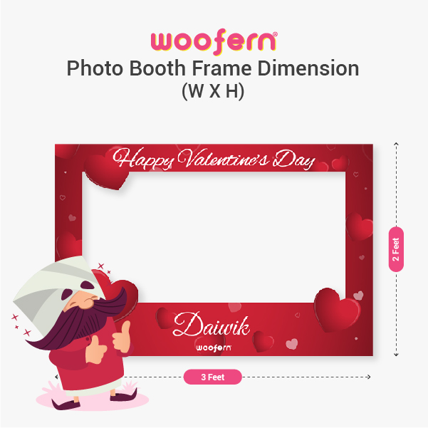 Valentine Party Selfie Photo Booth Frame with Customize Name-4