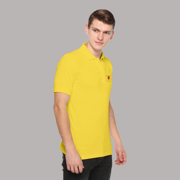 Embroidered FasTees Polo T-shirt for Men (Golden Yellow)-2