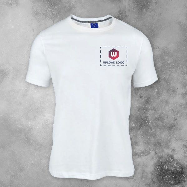 Ruffty Crew Neck Cotton T-shirt for Men White - Custom Logo Left Chest