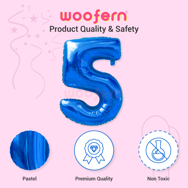 Blue Foil Balloon Number 5 - 16 inch-4
