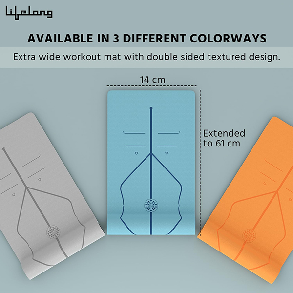 Lifelong Yoga mat for Women & Men TPE Material 6mm Anti-Slip Yoga Mat with Bag-5
