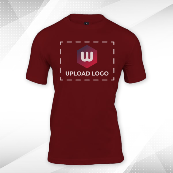 Skinta Fit Half Sleeve Round Neck T-Shirt for Men (Maroon) - Custom Logo