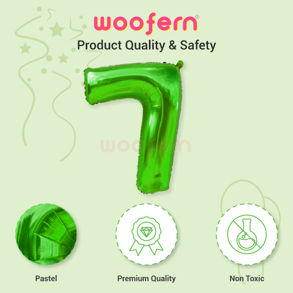 Foil Balloon Number 7 Green 16 inch-4