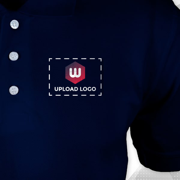 Embroidered Classic Polo T-shirt for Men Navy Blue – Custom Logo Left Chest-1