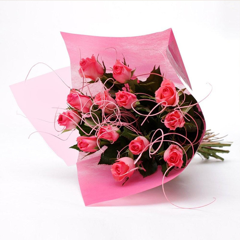 12 Pink Roses Bouquet