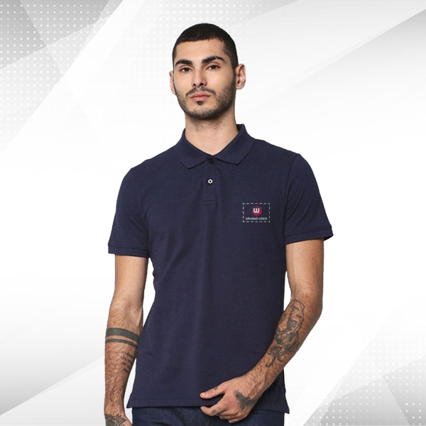 Jack & Jones Plain Polo Navy Blue T-shirt - Custom Logo